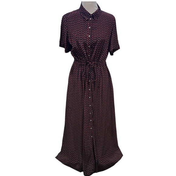 J. Crew Cerise Shirt Dress in Floral Crepe de Chine Size 10 - Picture 1 of 7